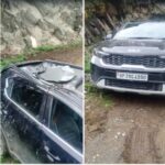बणी माता के दर्शन कर लौट रहे श्रद्धालुओं की कार पर गिरा पत्थर, 14 वर्षीय बच्ची की मौत।